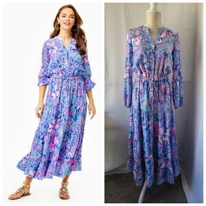 Lilly Pulitzer women's Corri stretch Midi shirt dress